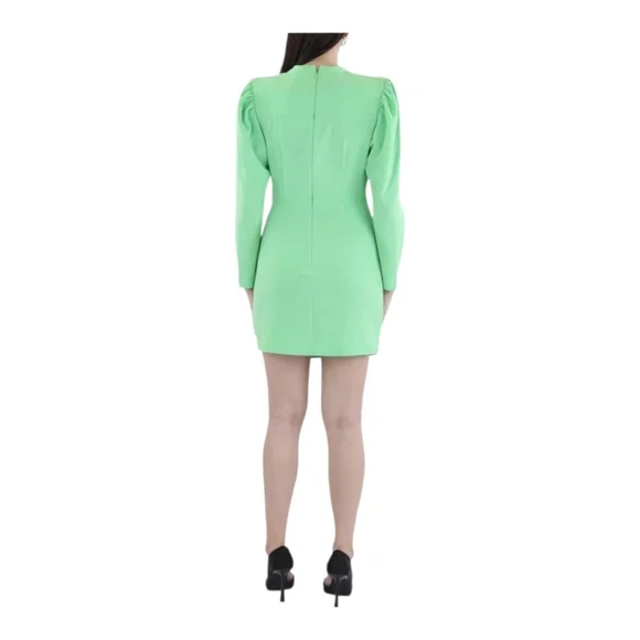 A.L.C. Lime Green Long Sleeve Asymmetrical Mini Dress Sizes 6, & 8 - Picture 4 of 6